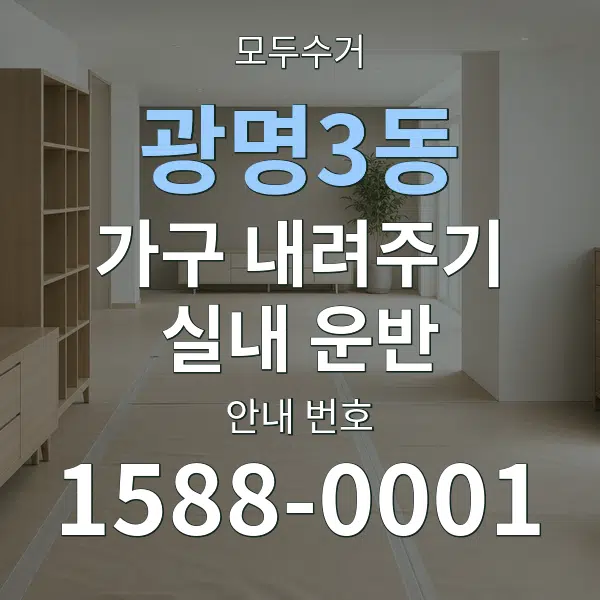 광명3동 가구 내려주기·실내 운반 대표 안내 그래픽