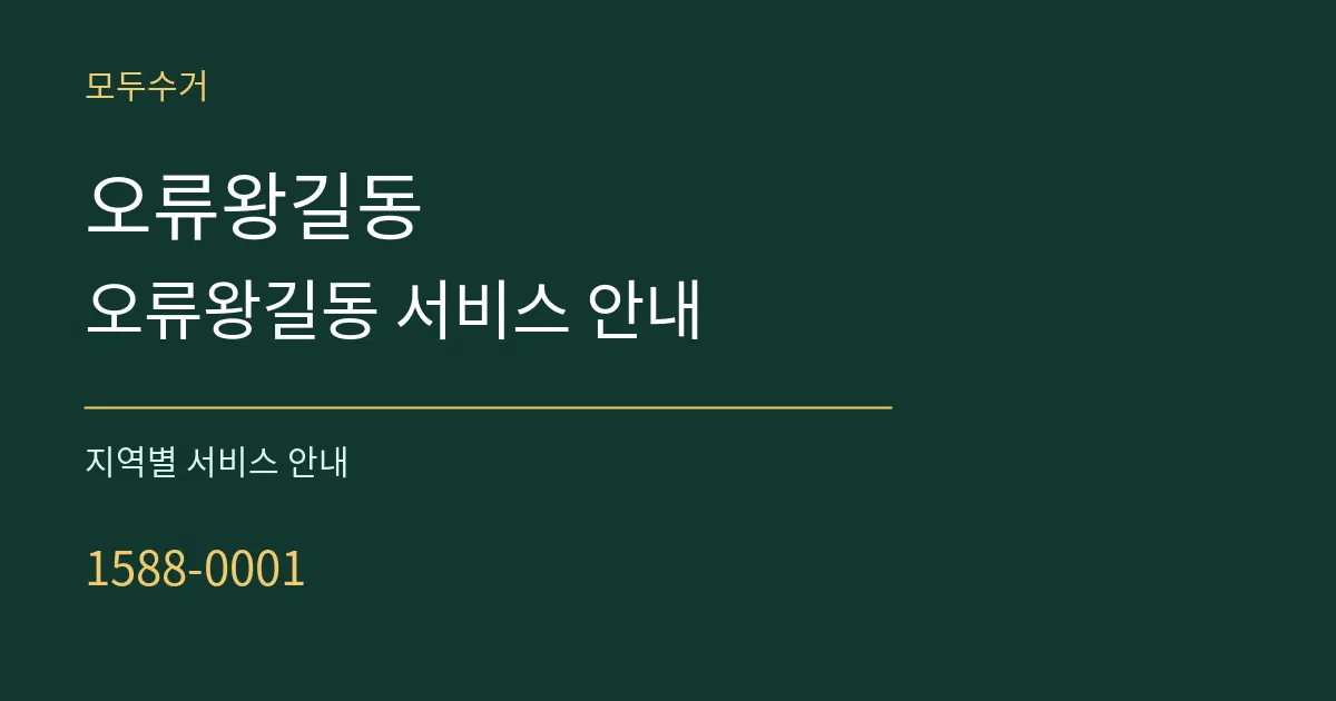 오류왕길동 오류왕길동 서비스 안내 대표 안내 그래픽