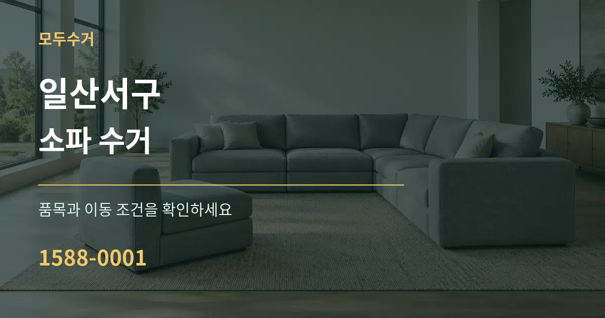 일산서구 소파 수거 작업 조건 안내 그래픽