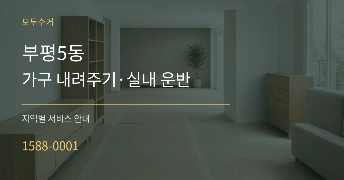 부평5동 가구 내려주기·실내 운반 대표 안내 그래픽