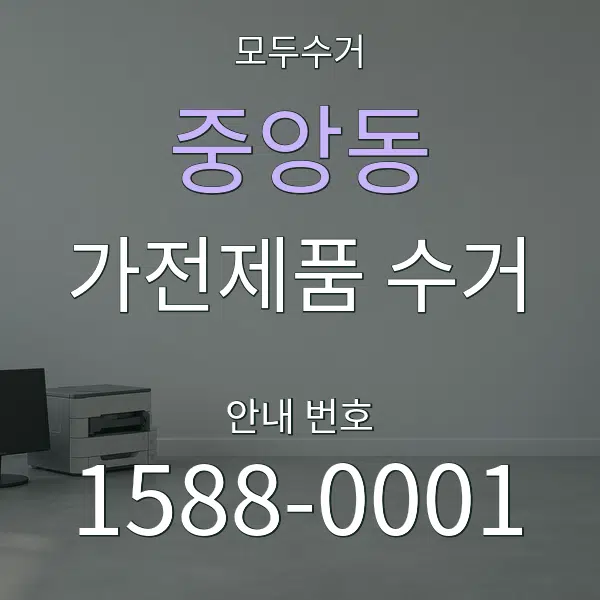 중앙동 가전제품 수거 대표 안내 그래픽