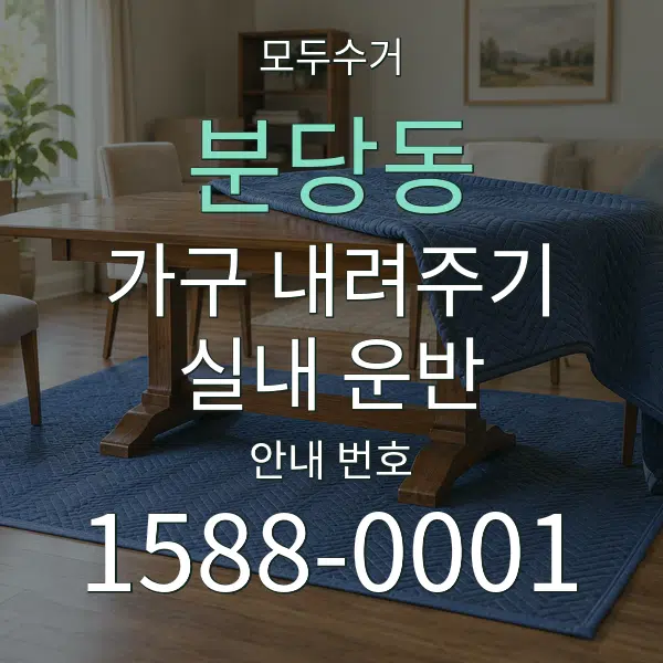 분당동 가구 내려주기·실내 운반 대표 안내 그래픽