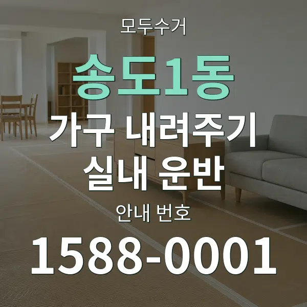 송도1동 가구 내려주기·실내 운반 대표 안내 그래픽