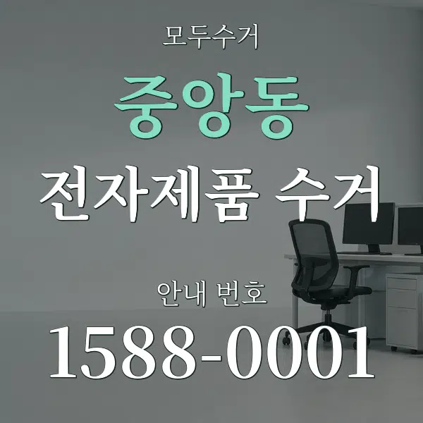 중앙동 전자제품 수거 대표 안내 그래픽