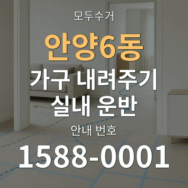 안양6동 가구 내려주기·실내 운반 대표 안내 그래픽