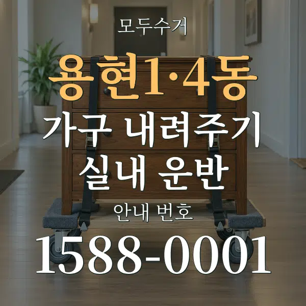 용현1·4동 가구 내려주기·실내 운반 대표 안내 그래픽