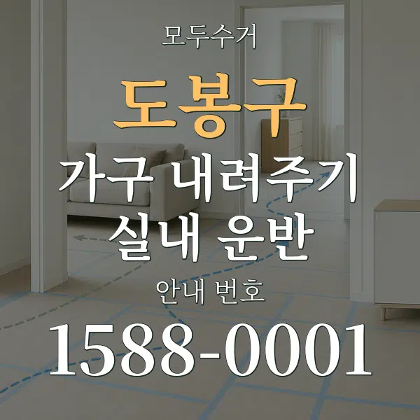 도봉구 가구 내려주기·실내 운반 대표 안내 그래픽