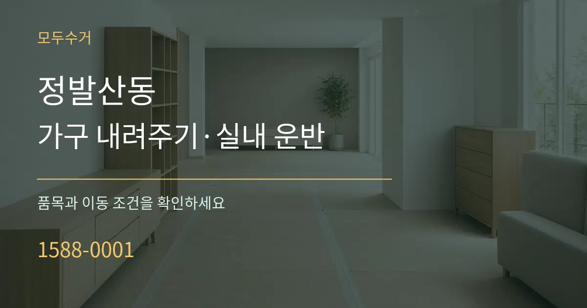 정발산동 가구 내려주기·실내 운반 서비스 이용 안내 그래픽