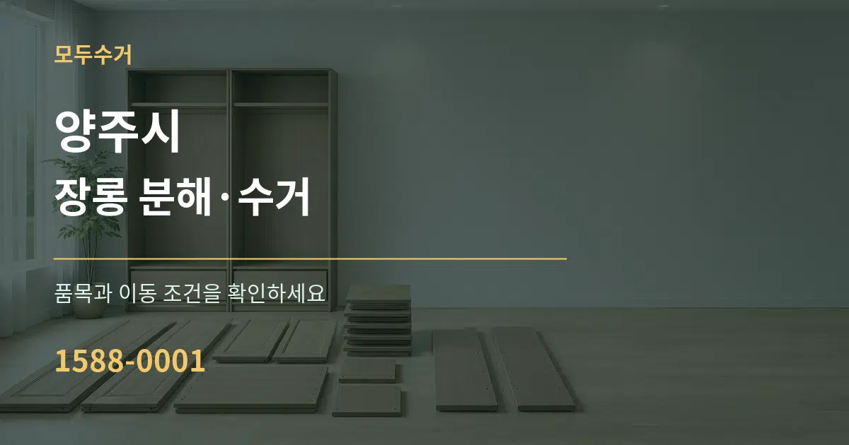 양주시 장롱 분해·수거 작업 조건 안내 그래픽