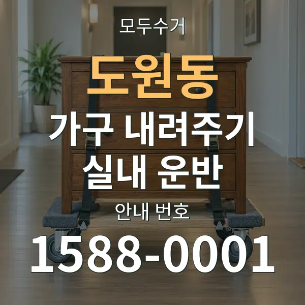 도원동 가구 내려주기·실내 운반 대표 안내 그래픽
