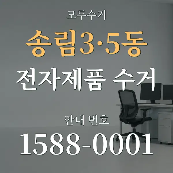 송림3·5동 전자제품 수거 대표 안내 그래픽