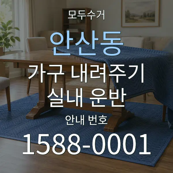 안산동 가구 내려주기·실내 운반 대표 안내 그래픽