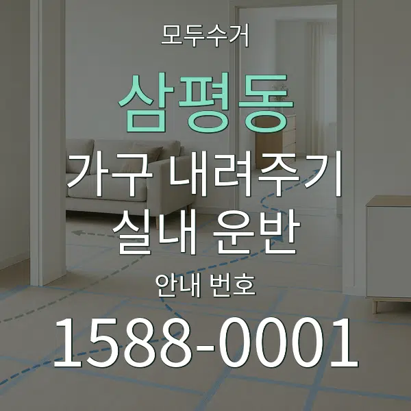 삼평동 가구 내려주기·실내 운반 대표 안내 그래픽