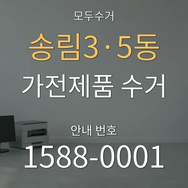 송림3·5동 가전제품 수거 대표 안내 그래픽