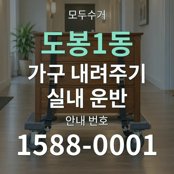 도봉1동 가구 내려주기·실내 운반 대표 안내 그래픽