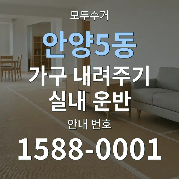 안양5동 가구 내려주기·실내 운반 대표 안내 그래픽