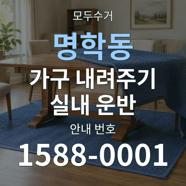명학동 가구 내려주기·실내 운반 대표 안내 그래픽
