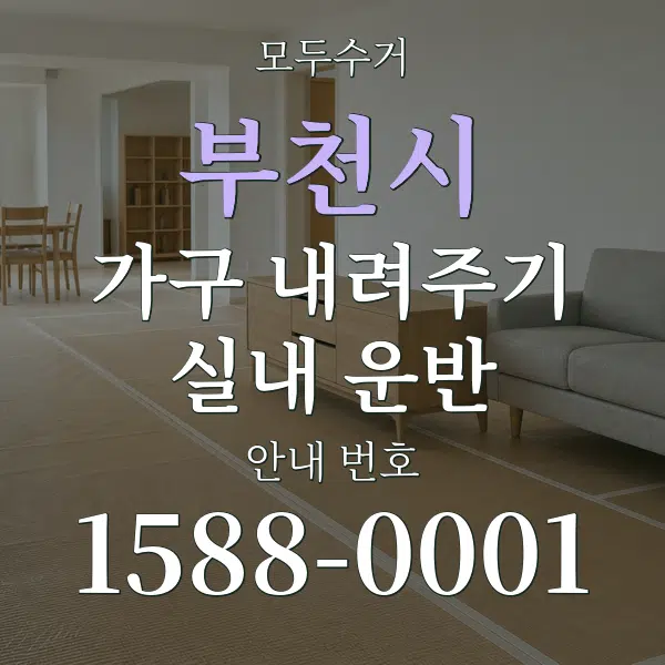 부천시 가구 내려주기·실내 운반 대표 안내 그래픽