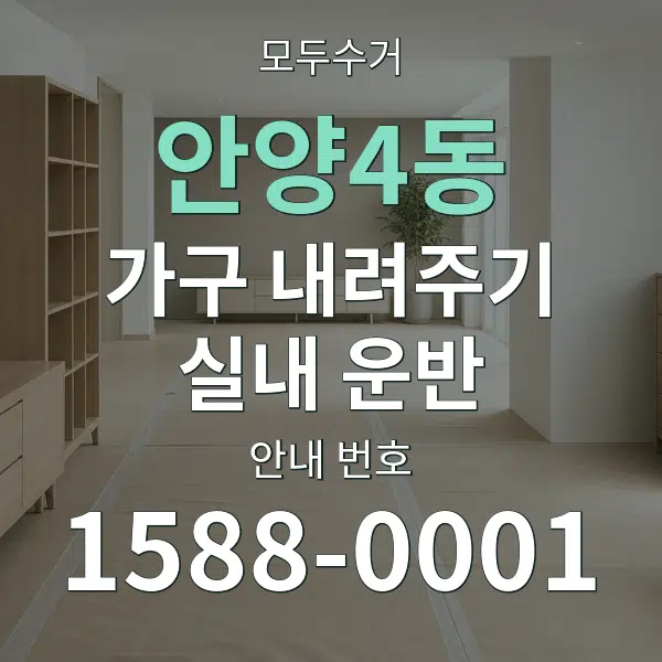 안양4동 가구 내려주기·실내 운반 대표 안내 그래픽