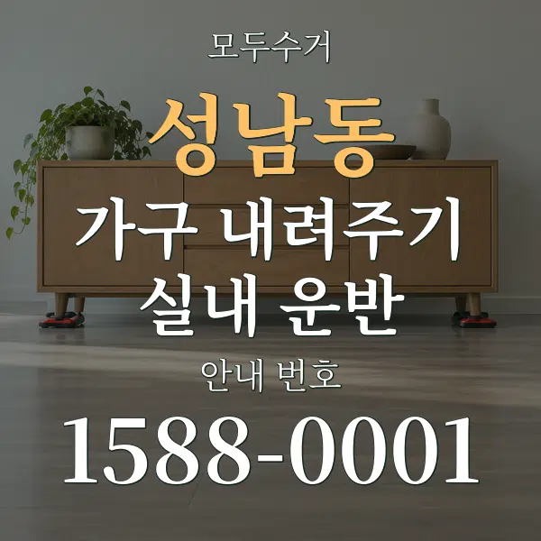 성남동 가구 내려주기·실내 운반 대표 안내 그래픽