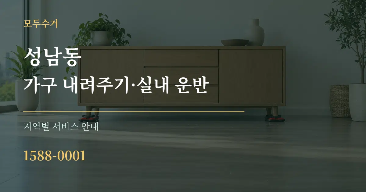 성남동 가구 내려주기·실내 운반 대표 안내 그래픽