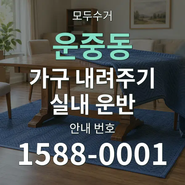 운중동 가구 내려주기·실내 운반 대표 안내 그래픽