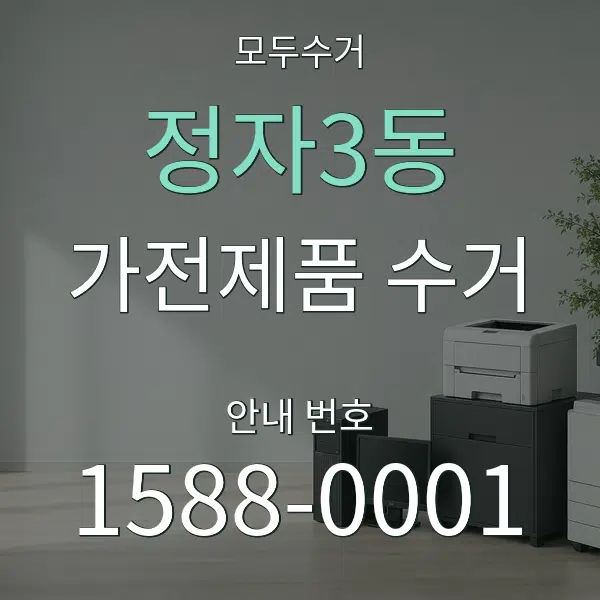 정자3동 가전제품 수거 대표 안내 그래픽