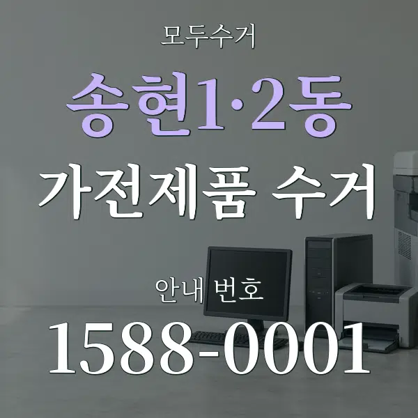 송현1·2동 가전제품 수거 대표 안내 그래픽