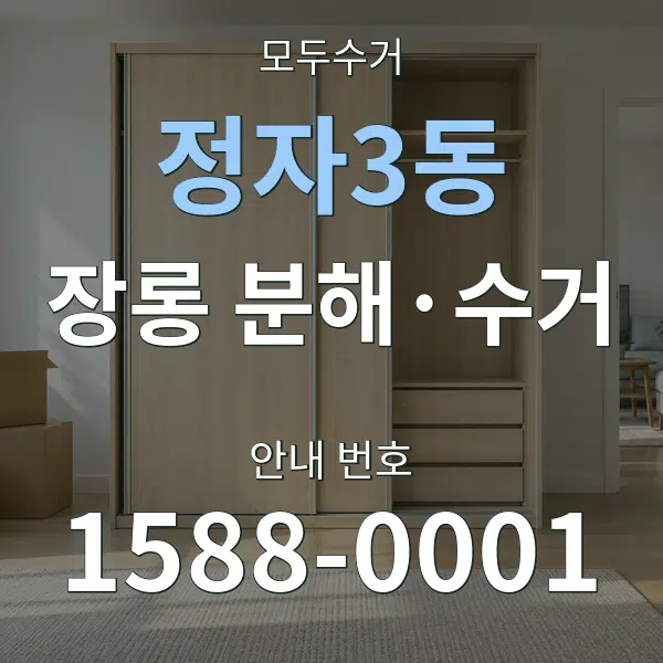 정자3동 장롱 분해·수거 대표 안내 그래픽