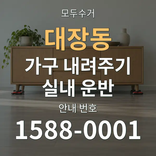 대장동 가구 내려주기·실내 운반 대표 안내 그래픽