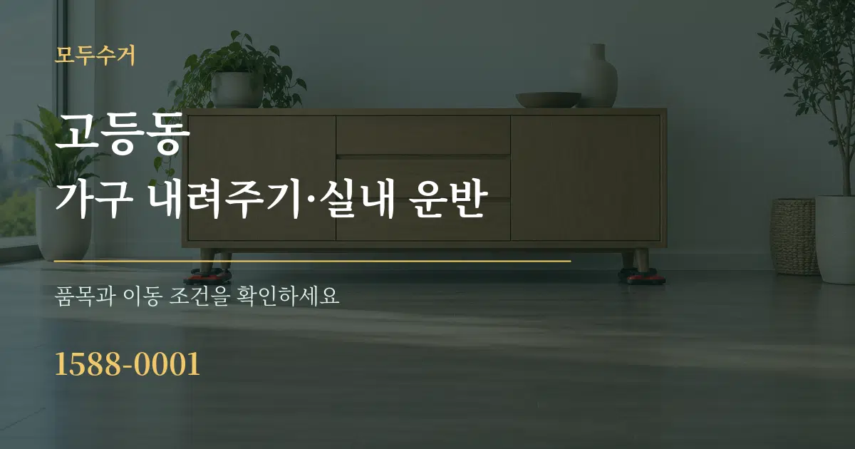 고등동 가구 내려주기·실내 운반 서비스 이용 안내 그래픽