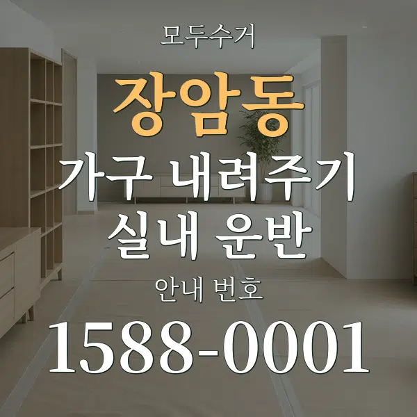 장암동 가구 내려주기·실내 운반 대표 안내 그래픽