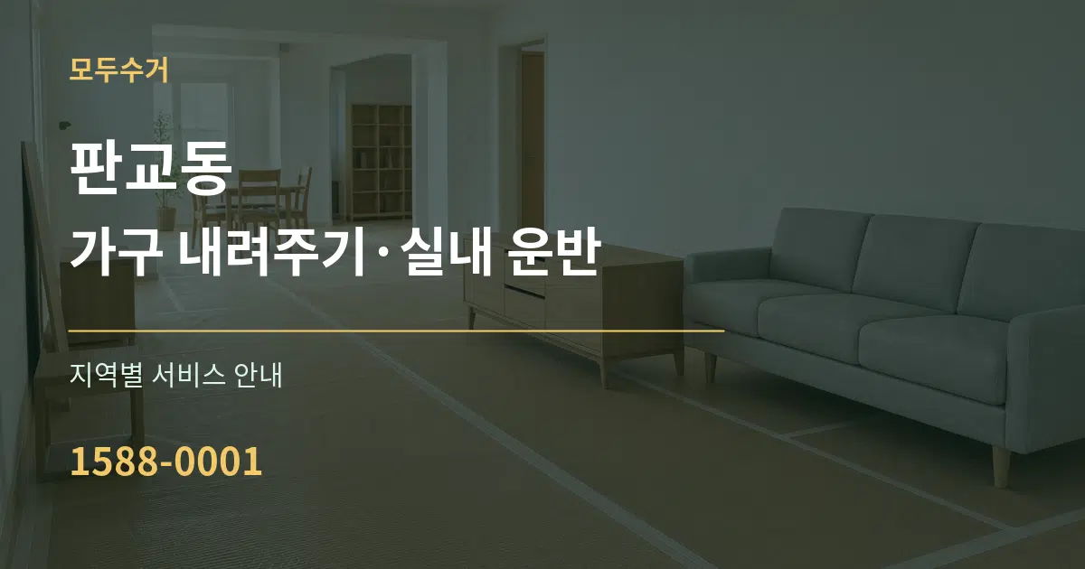 판교동 가구 내려주기·실내 운반 대표 안내 그래픽