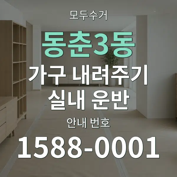 동춘3동 가구 내려주기·실내 운반 대표 안내 그래픽