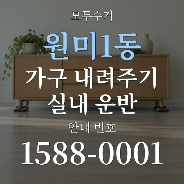 원미1동 가구 내려주기·실내 운반 대표 안내 그래픽