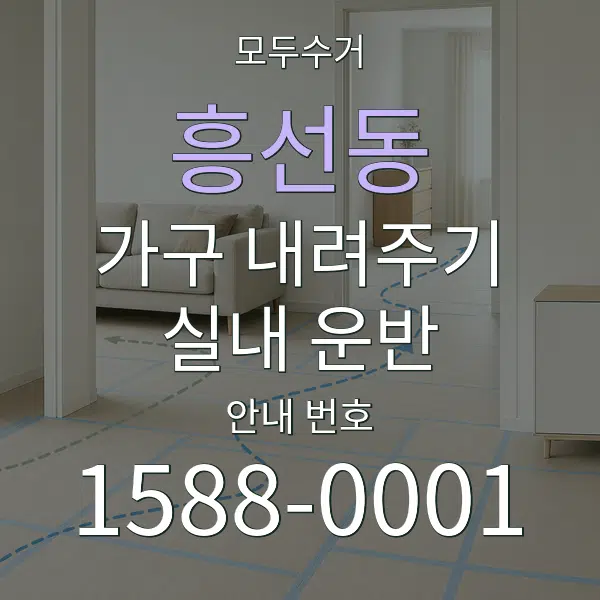 흥선동 가구 내려주기·실내 운반 대표 안내 그래픽