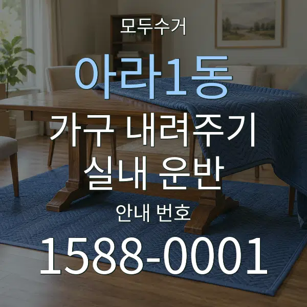 아라1동 가구 내려주기·실내 운반 대표 안내 그래픽