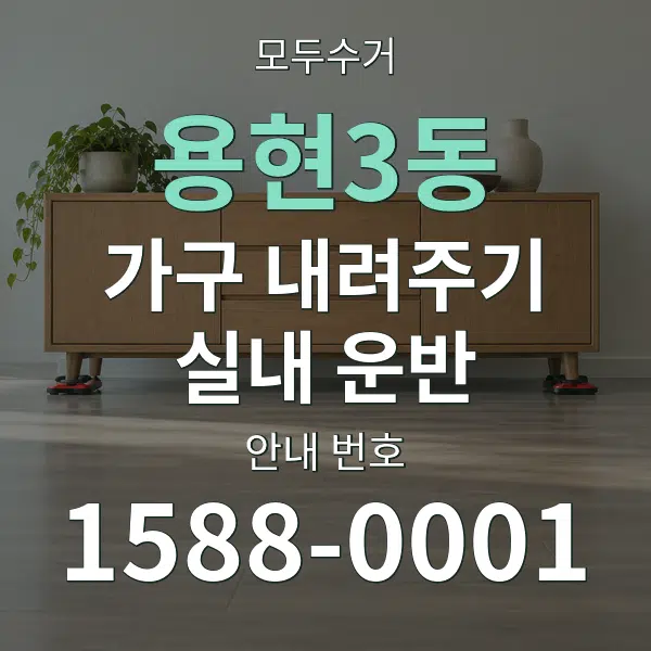 용현3동 가구 내려주기·실내 운반 대표 안내 그래픽