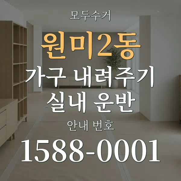 원미2동 가구 내려주기·실내 운반 대표 안내 그래픽