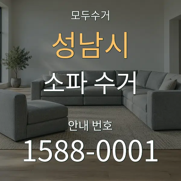 성남시 소파 수거 대표 안내 그래픽