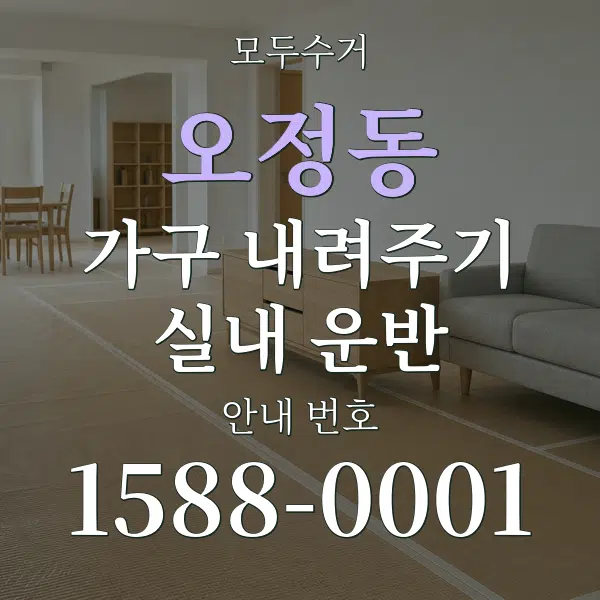 오정동 가구 내려주기·실내 운반 대표 안내 그래픽