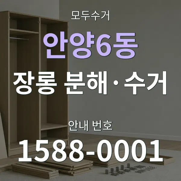 안양6동 장롱 분해·수거 대표 안내 그래픽
