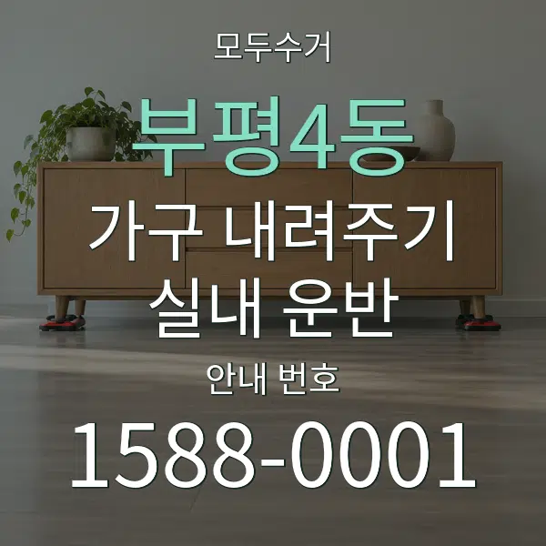 부평4동 가구 내려주기·실내 운반 대표 안내 그래픽