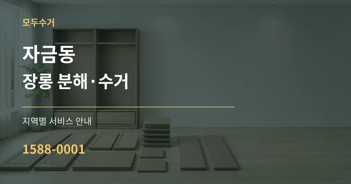 자금동 장롱 분해·수거 대표 안내 그래픽