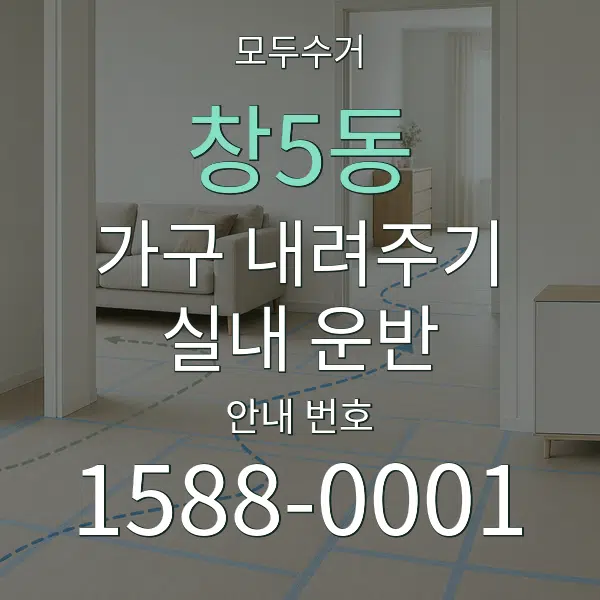 창5동 가구 내려주기·실내 운반 대표 안내 그래픽