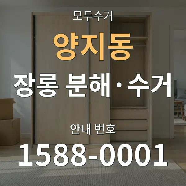 양지동 장롱 분해·수거 대표 안내 그래픽