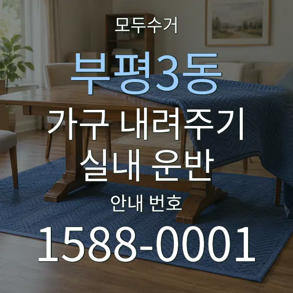 부평3동 가구 내려주기·실내 운반 대표 안내 그래픽