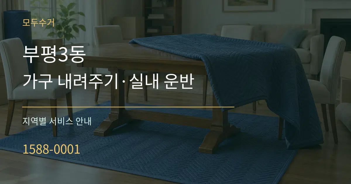 부평3동 가구 내려주기·실내 운반 대표 안내 그래픽
