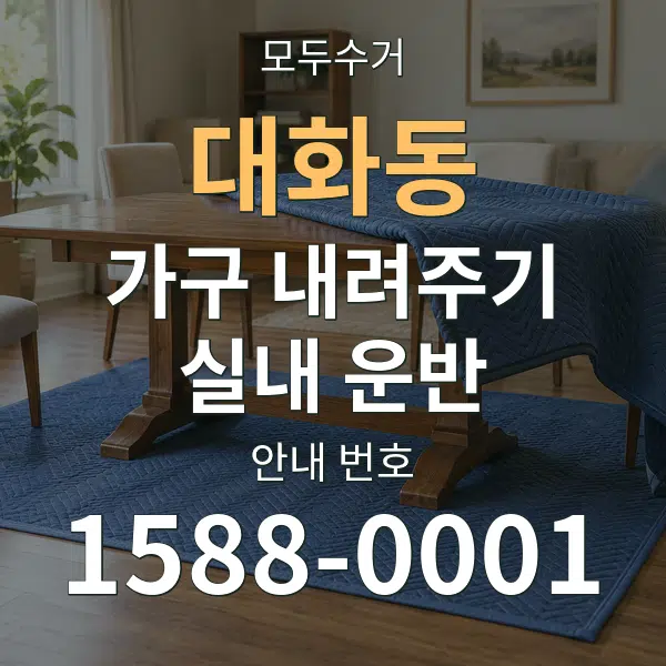 대화동 가구 내려주기·실내 운반 대표 안내 그래픽