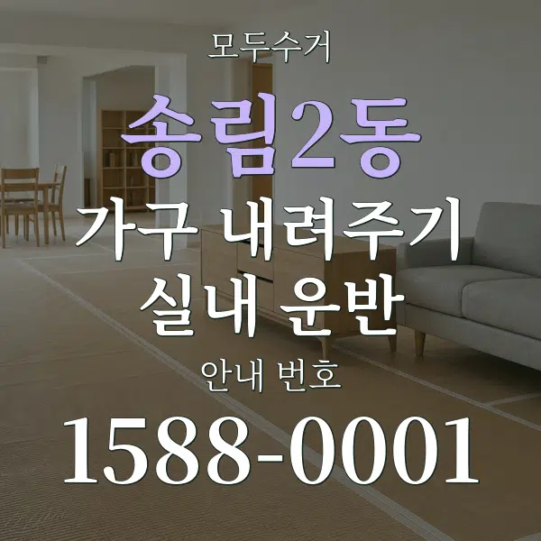 송림2동 가구 내려주기·실내 운반 대표 안내 그래픽
